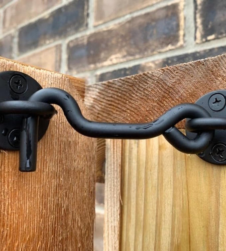 4” Privacy Hook and Eye Latch Easy Lock for Barn Door, Black