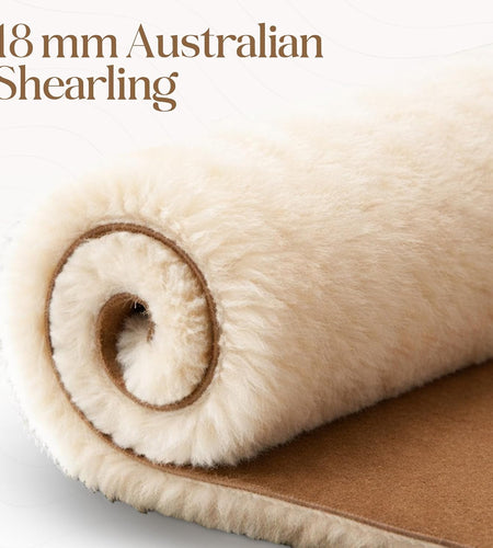 Genuine Australian Sheepskin Women Slippers, Water-Resistant Warm and Fluffy Outdoor House Slippers for Women