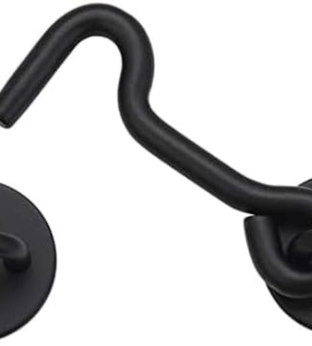 4” Privacy Hook and Eye Latch Easy Lock for Barn Door, Black